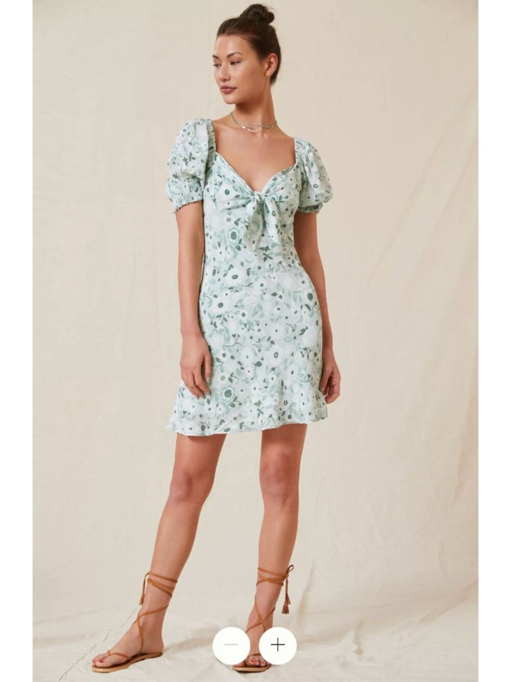 Anthropologie Forever That Girl Sweetheart Mini Dress Mint Green Floral Medium